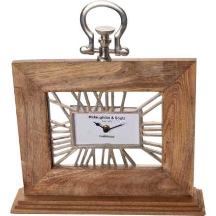 Sagebrook Mango Wood Table Clock - 12x13” in Natural