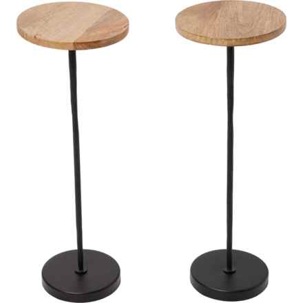 Sagebrook Metal and Wood Side Tables - 23”, Set of 2 in Multi