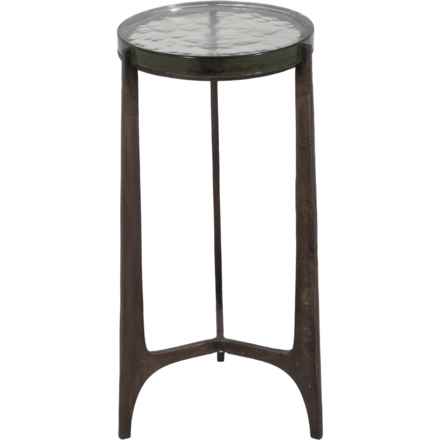 Sagebrook Thick Glass Top Accent Table - 22” in Bronze