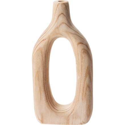 Sagebrook Wood Cut-Out Vase - 14” in Natural