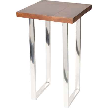 Sagebrook Wood Top Accent Table - 12x20” in Silver