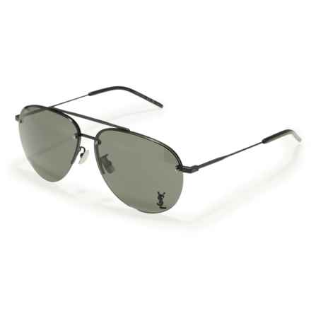 SAINT LAURENT Made in Italy Aviator Sunglasses in Semimatte/Black