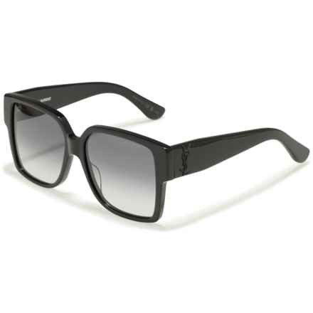 SAINT LAURENT Made in Italy SL-M9 Square Sunglasses in Black/Black/Grey