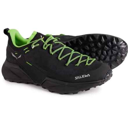 Salewa Dropline Hiking Shoes - Leather (For Men) in Black/Pale Frog