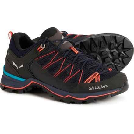 Salewa MTN Trainer Lite Approach Shoes (For Women) in Premium Navy/Fluo Coral