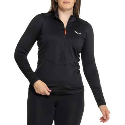 Salewa Puez Polar Lite Fleece Jacket - Zip Neck in Black Out