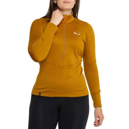 Salewa Puez Polar Lite Fleece Jacket - Zip Neck in Golden Brown