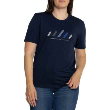 Salewa Pure Stripes Dry T-Shirt - Short Sleeve in Navy Blazer