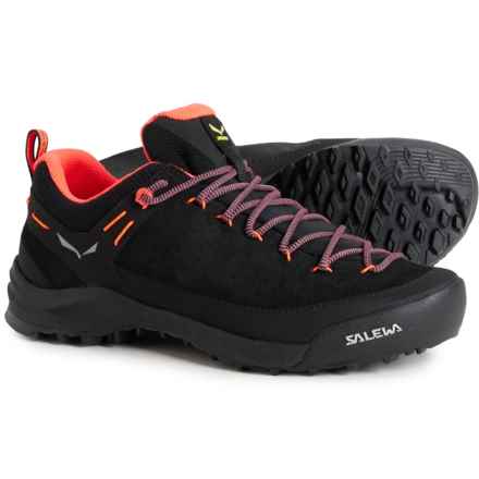 Salewa Wildfire Shoes - Leather (For Women) in Black/Fluo Coral