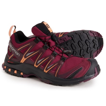 Salomon Gore-Tex Trail Running Shoes (For Women) in Rhododendron/Wine