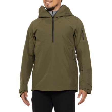 Salomon Transfer Anorak Ski Jacket - Zip Neck, Waterproof in Olive Night