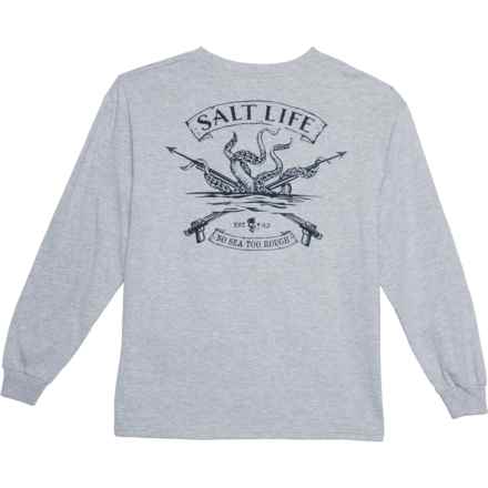 SALT LIFE Big Boys Octo Spears T-Shirt - Long Sleeve in Athht