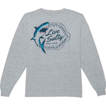 SALT LIFE Big Boys Shark Bite T-Shirt - Long Sleeve in Athht