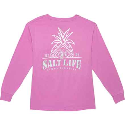 SALT LIFE Big Girls Pineapple Retreat T-Shirt - Long Sleeve in Fuschia