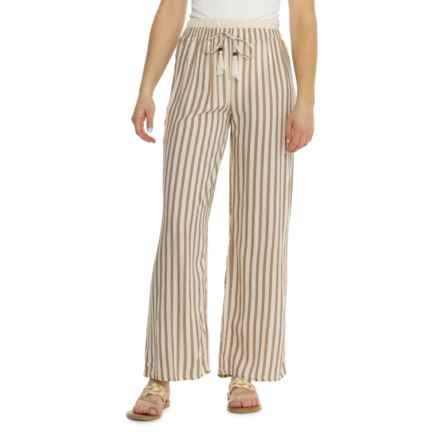SALTY LEMON Double Waist Stripe Pants in Ivory/Cappuchino