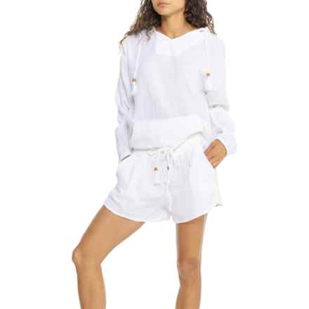 SALTY LEMON Hoodie and Shorts Cover-Up Set - Long Sleeve in White
