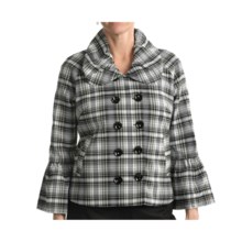 Samuel Dong Plaid Jacket - Double-Breasted (For Women) in White/Black - Closeouts