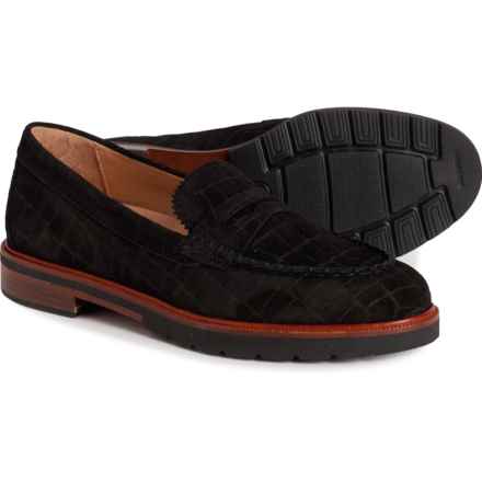 Samuel Hubbard Made in Portugal Tailored Traveler Penny Loafers - Suede (For Women) in Black