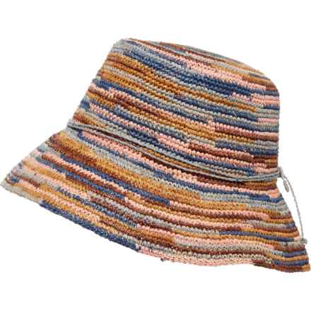 SAN DIEGO HAT CO Iris Crochet Raffia Packable Bucket Hat (For Women) in Mixed Brown