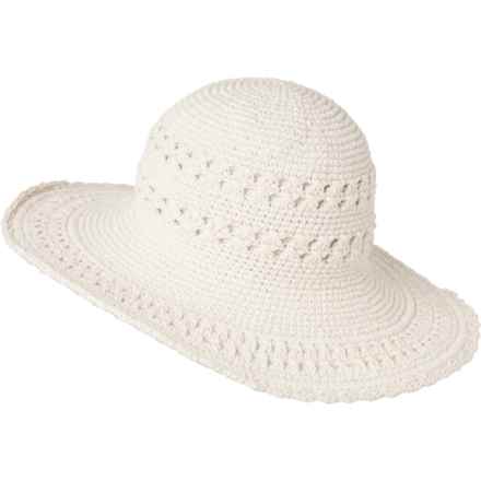 San Diego Hat Company Cotton Crochet Floppy Hat - UPF 50+ (For Women) in Natural
