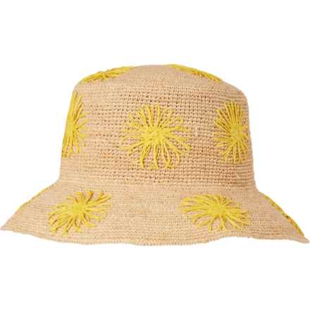 San Diego Hat Company Crochet Raffia Bucket Hat - UPF 50+ in Yellow