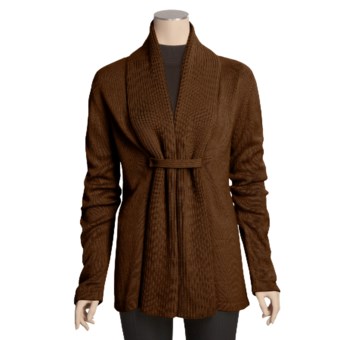 San York Alpaca Cardigan Sweater - Snap Front (For Women) in Chocolate