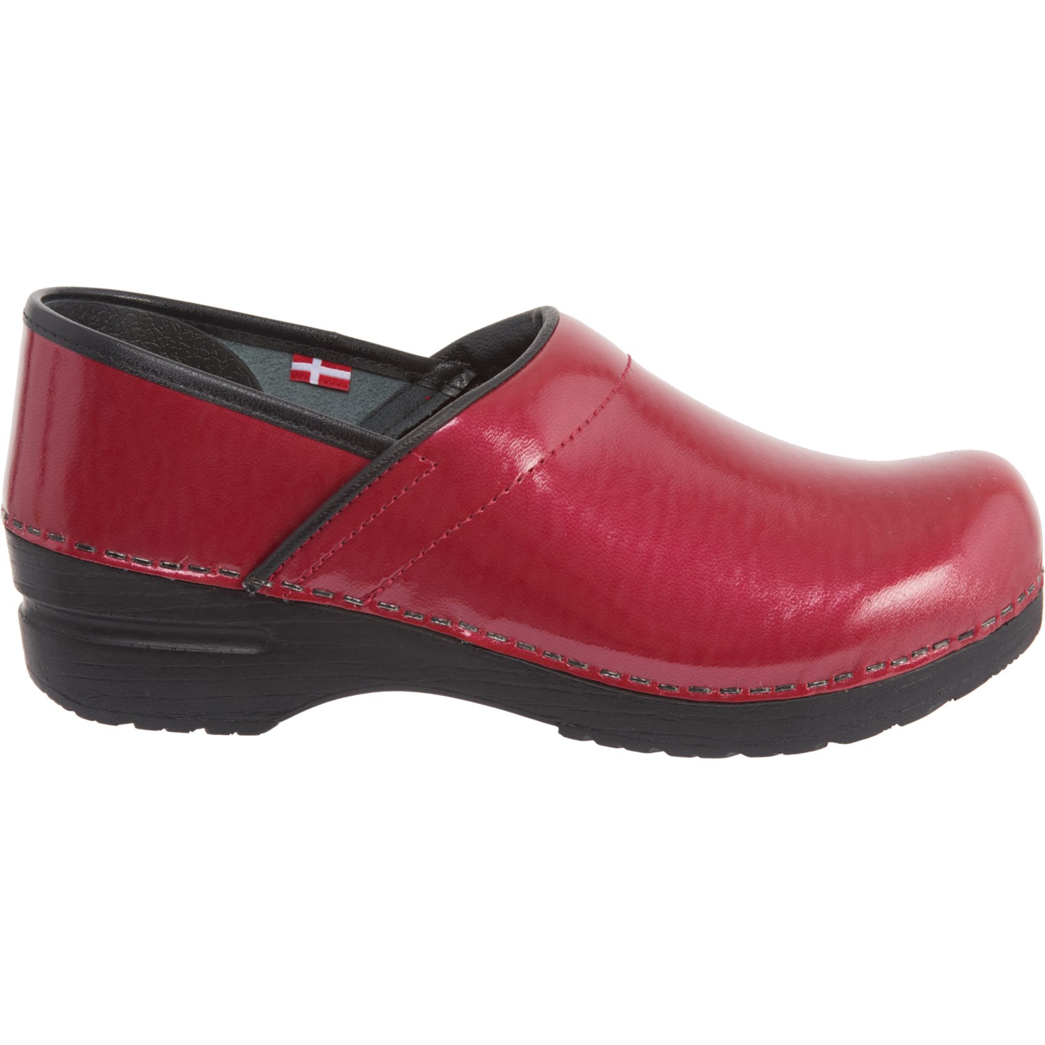 sanita patent leather clogs