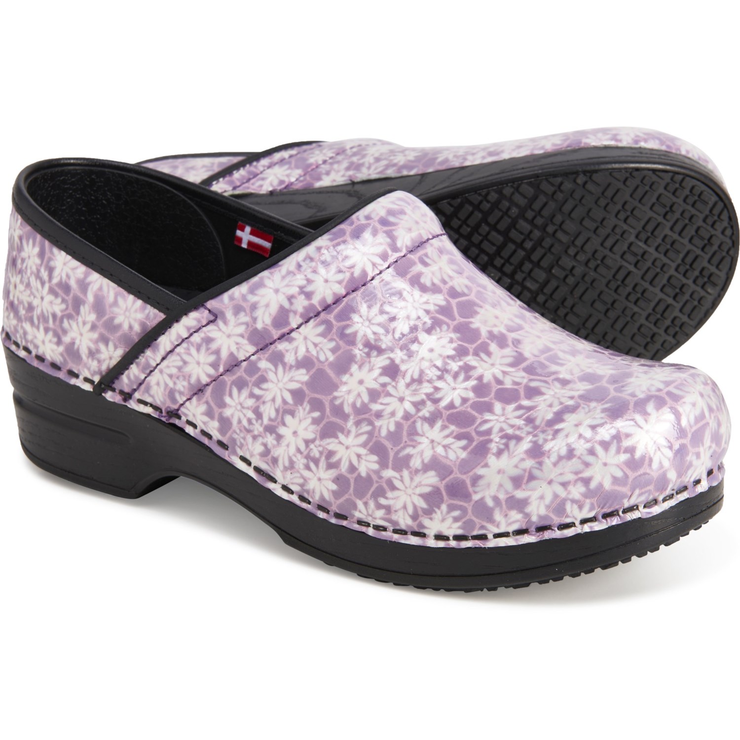 sanita patent leather clogs