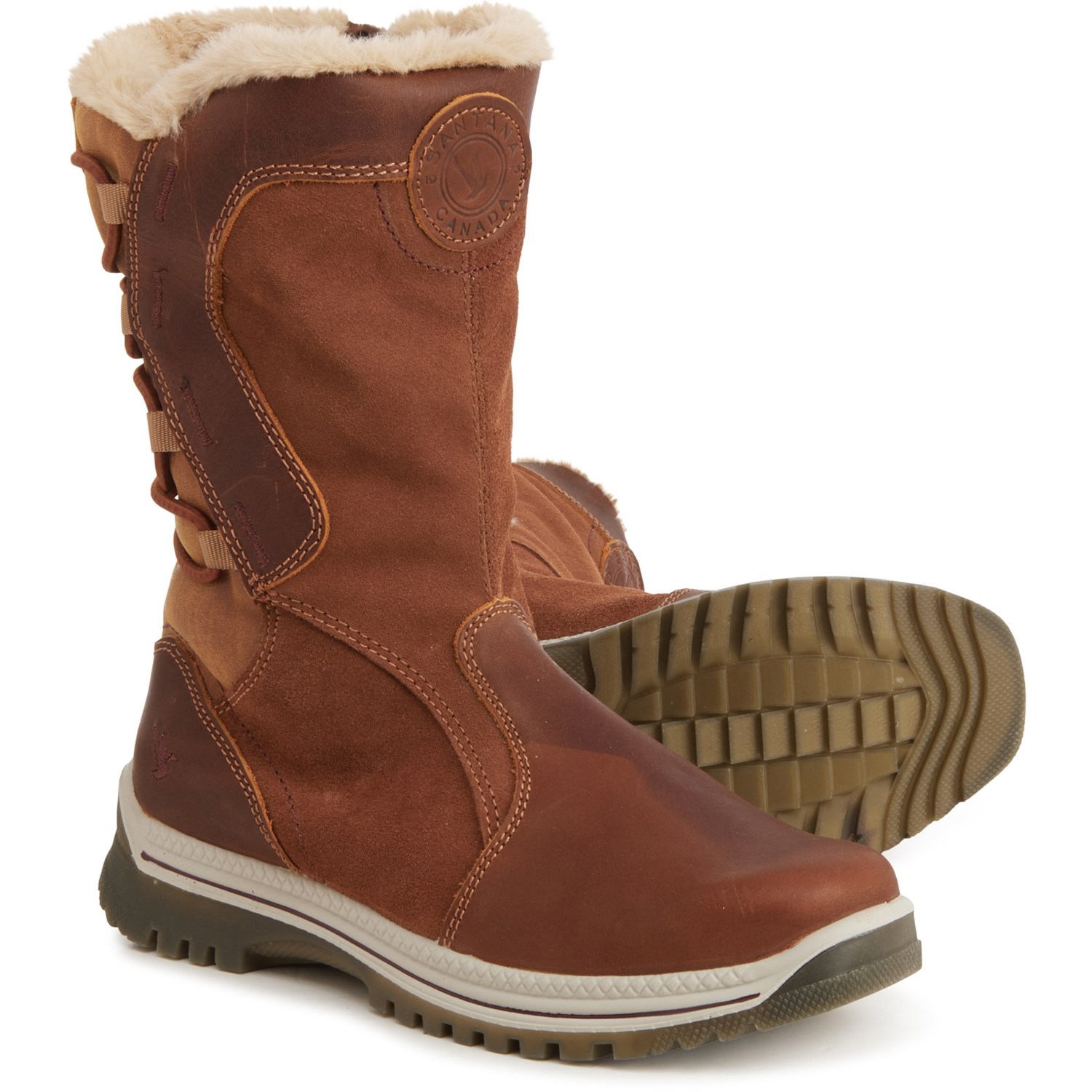 shearling lined combat boots