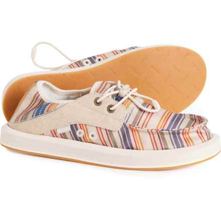 Sanuk Boatie ST Print Shoes (For Women) in Beige Coastal Stripe