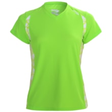 Saucony Axiom Printed Shirt - UPF 25, Short Sleeve (For Women) in Nimble Green - Closeouts