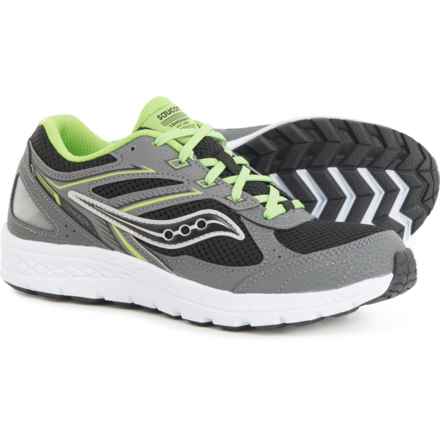 Saucony Big Boy Cohesion 14 LTT Running Shoes in Grey/Black/Green