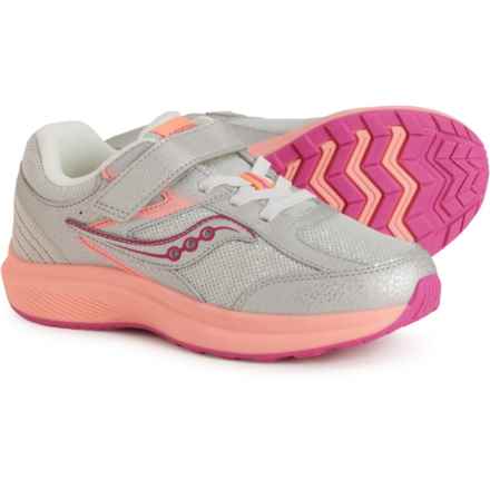 Saucony Big Boys and Girls Cohesion KDZ A/C Sneakers in Silver/Coral