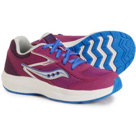 Saucony Big Boys and Girls Cohesion KDZ Sneakers - Leather in Plum