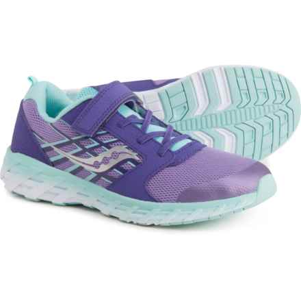 Saucony Big Girls Wind AC 2.0 Running Shoes in Purple/Turq