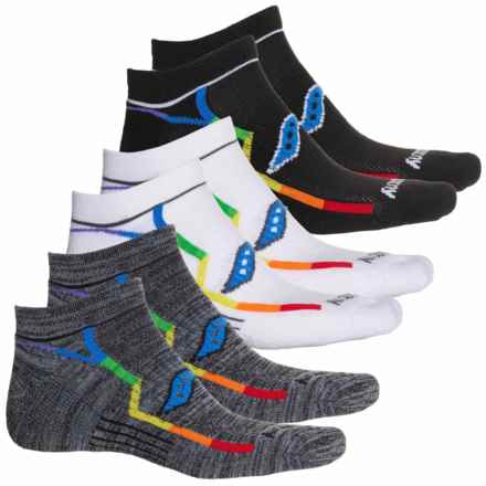Saucony Bolt No-Show Socks - 6-Pack, Below the Ankle (For Men) in Black Assort