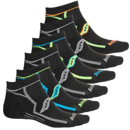 Saucony Bolt No-Show Socks - 6-Pack, Below the Ankle (For Men) in Black Asst