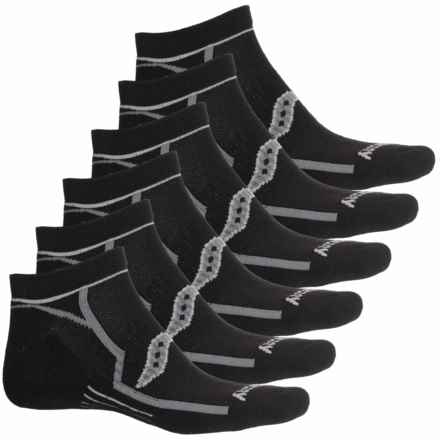 Saucony Bolt No-Show Socks - 6-Pack, Below the Ankle (For Men) in Black