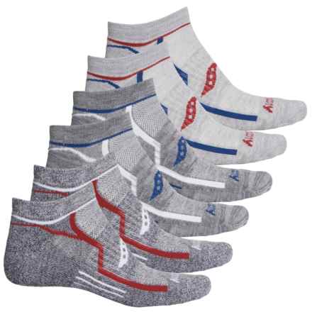 Saucony Bolt No-Show Socks - 6-Pack, Below the Ankle (For Men) in Fashion Grey Heather - Closeouts