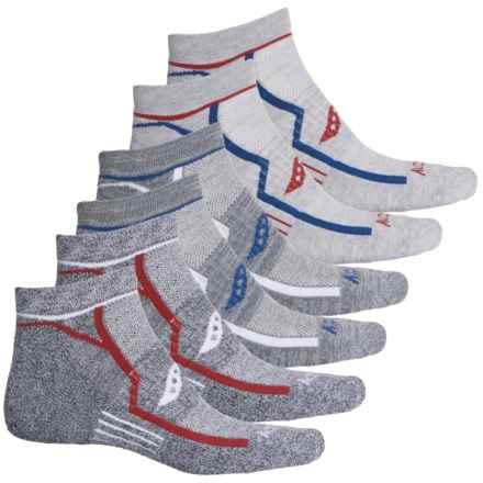 Saucony Bolt No-Show Socks - 6-Pack, Below the Ankle (For Men) in Grey Multi