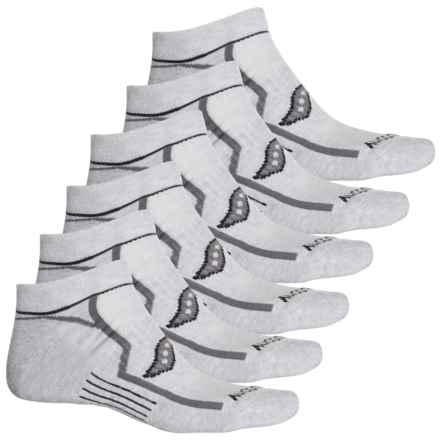 Saucony Bolt No-Show Socks - 6-Pack, Below the Ankle (For Men) in Grey