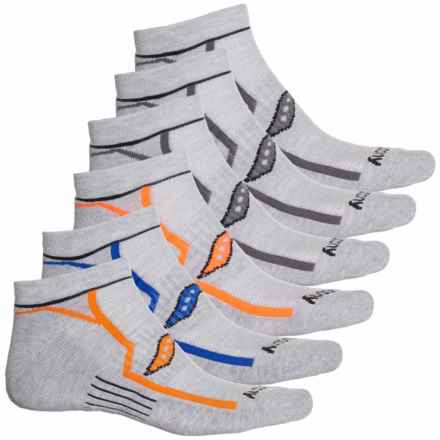 Saucony Bolt No-Show Socks - 6-Pack, Below the Ankle (For Men) in Lt. Grey Assort