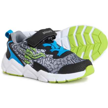 Saucony Boys and Girls Flash A/C 3.0 Sneakers in Black/Green