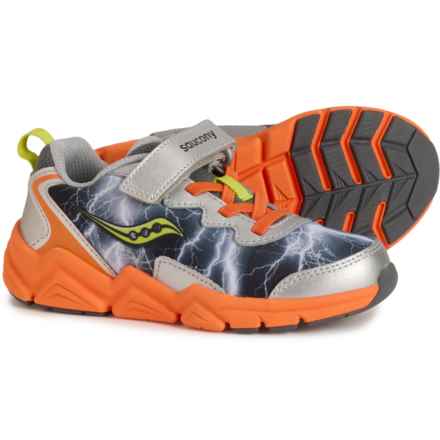 Saucony Boys and Girls Flash A/C 3.0 Sneakers in Grey/Orange