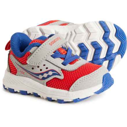 Saucony Boys and Girls Ride Jr. Sneakers - Wide Width in Grey/Red/Navy
