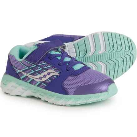Saucony Boys and Girls Wind A/C 2.0 Sneakers - Leather, Wide Width in Purple/Turq - Closeouts