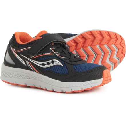 Saucony Boys Cohesion 14 A/C Running Shoes in Black/Navy/Rust