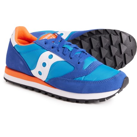 Saucony Fashion Running Shoes - Suede (For Men) in Sky Blue/Orange