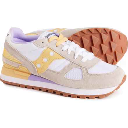 Saucony Fashion Running Shoes - Suede (For Women) in White/Yellow