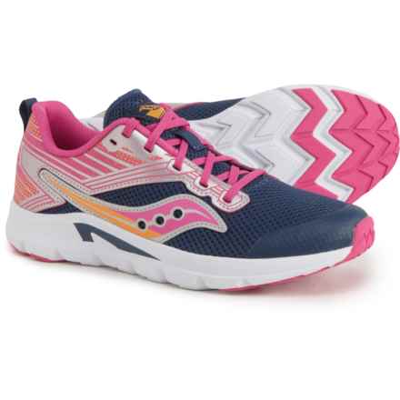 Saucony Girls Axon LTT Running Shoes in Navy/Pink